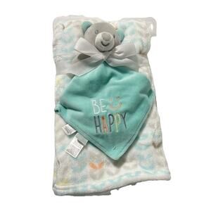 NEW Baby Starters Baby Blanket & Lovey Teddy Bear Rattle Security Blanket Blue
